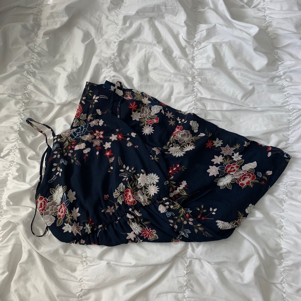 Navy blue floral dress